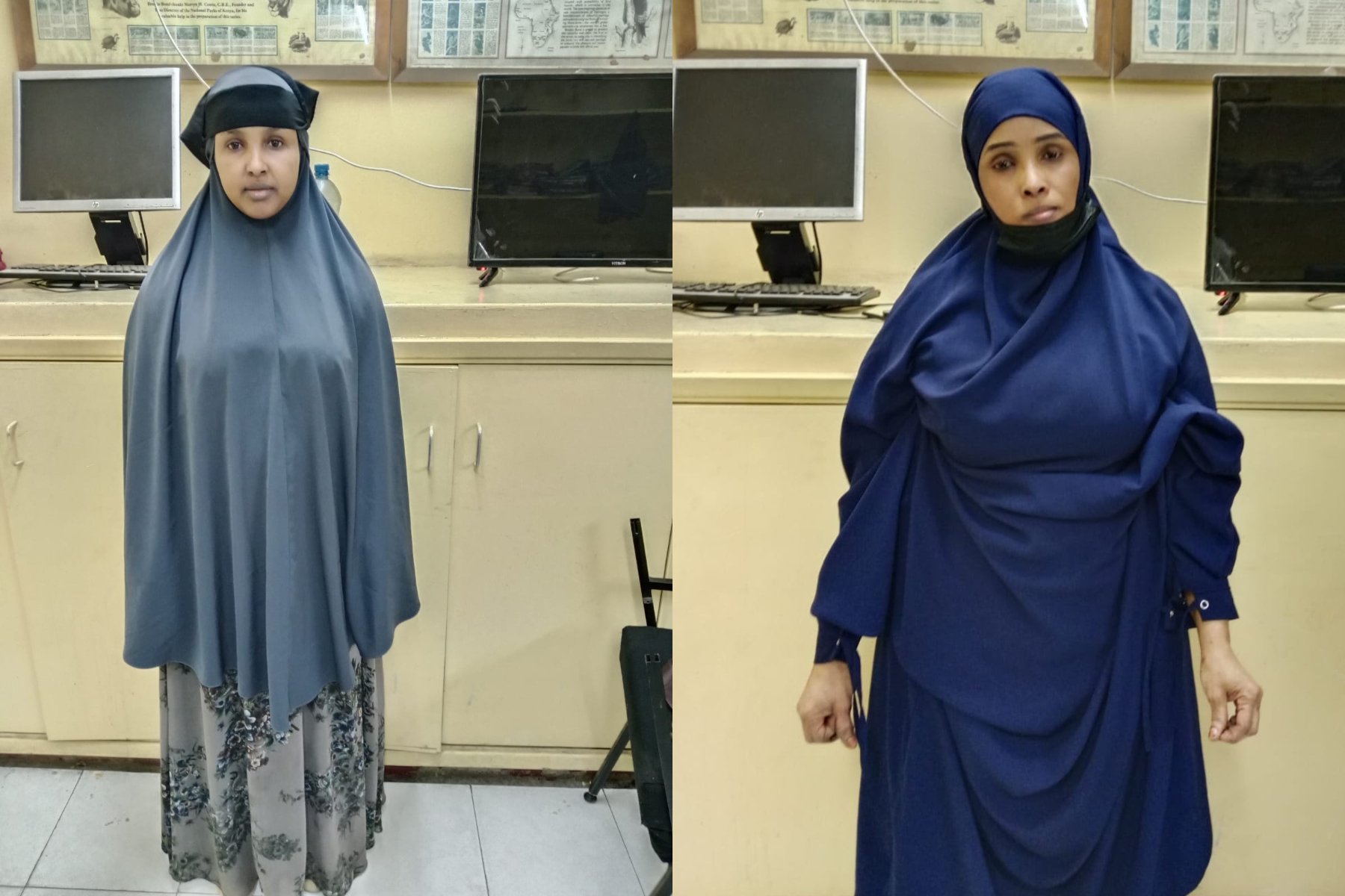 Collagephoto of two women arrested with fake US currency in Upperhill.